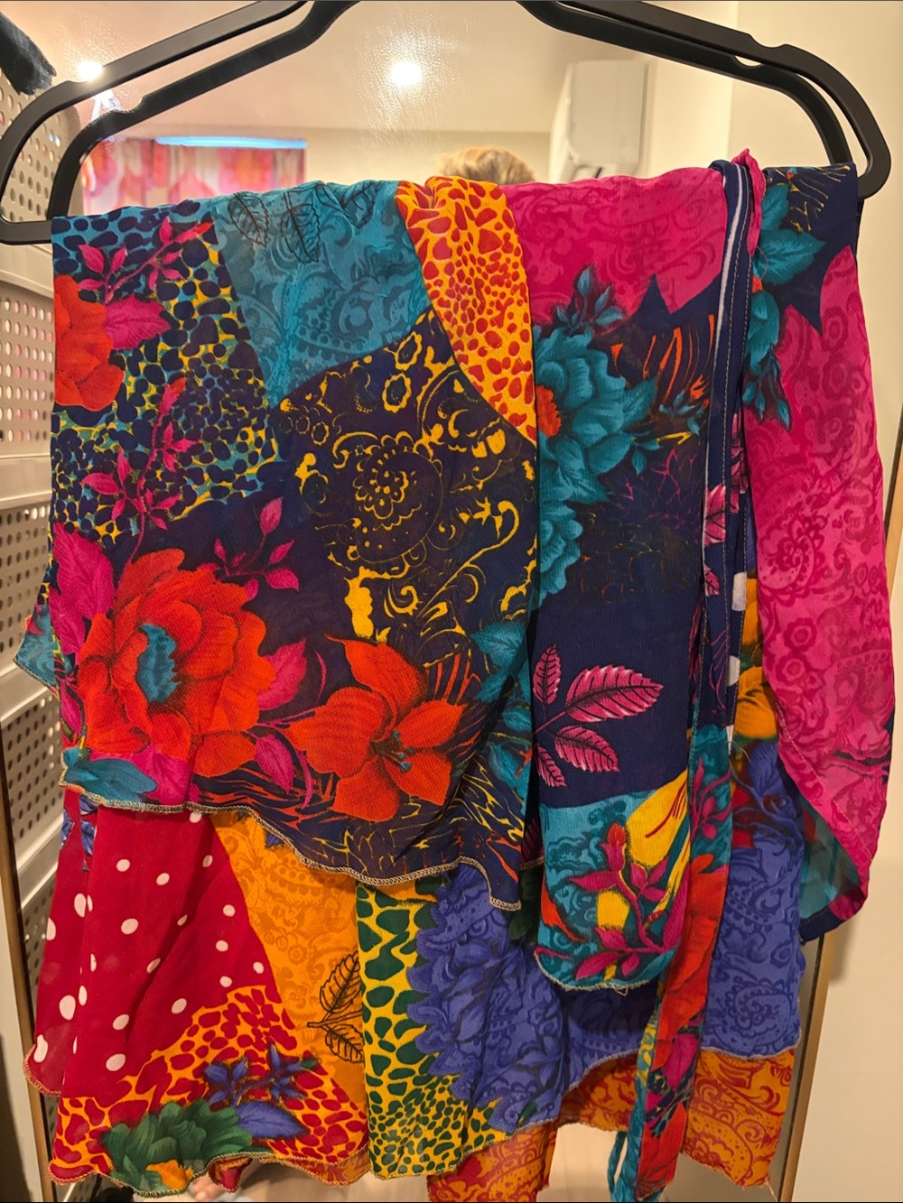 Vibrant Multicolor Floral Wrap Skirt - Bold Pattern